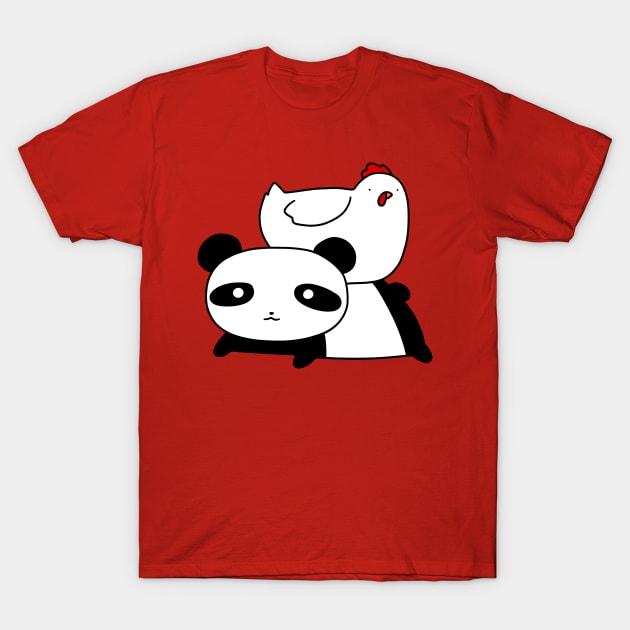 Panda and Chicken T-Shirt by saradaboru